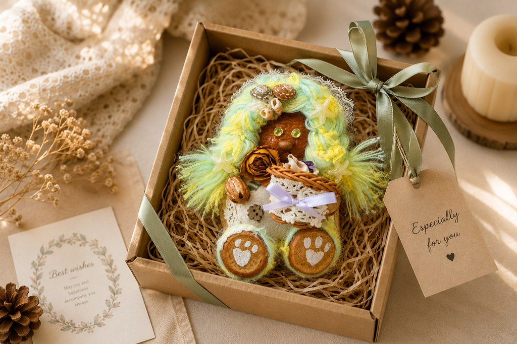 Handmade Forest Elf Doll – Ocean Series Botanical Art Decor