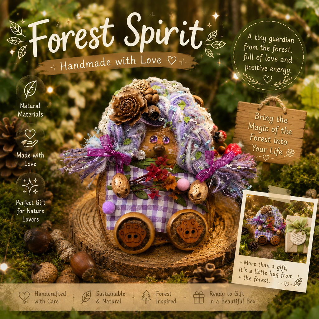 Forest Spirit – Garden Series | Handmade Botanical Pod Doll | Romantic Woodland Fairy Decor | Healing Nature Gift | One-of-a-Kind Art Doll